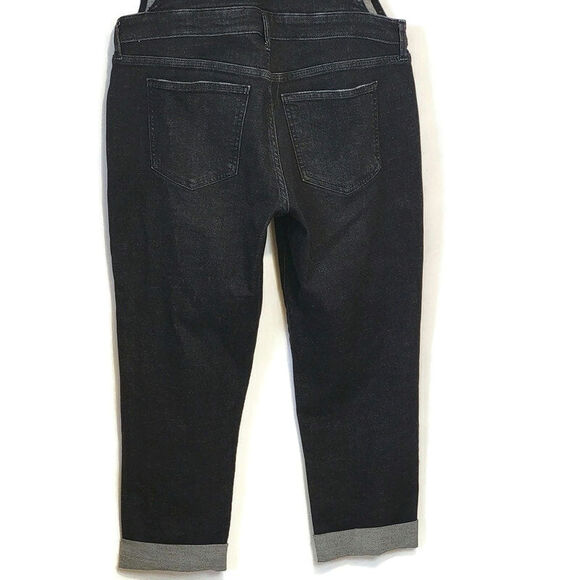 Abercrombie & Fitch Black Denim Overalls Straight Leg Crop Utility Style 90's S - Picture 13 of 16